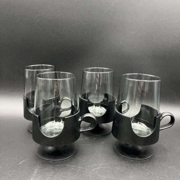 Corning Other - Vintage Glas-Snap by Corning Black w/ Smokey Glass Hot / Cold Beverages 5.5 in